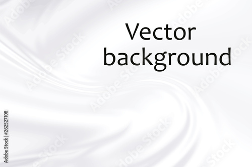Smooth elegant white silk fabric background. Soft textile texture. Vector illustration