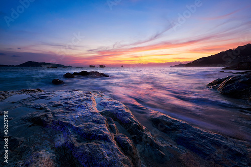 Scene of beautiful sunset at Kalim beach,