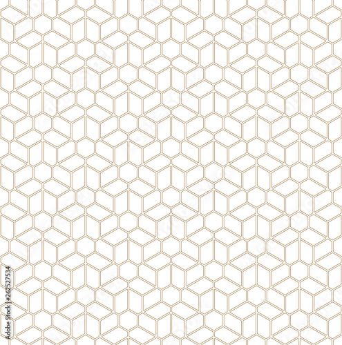 Simple seamless geometric ornament .Average thickness lines.Golden color.