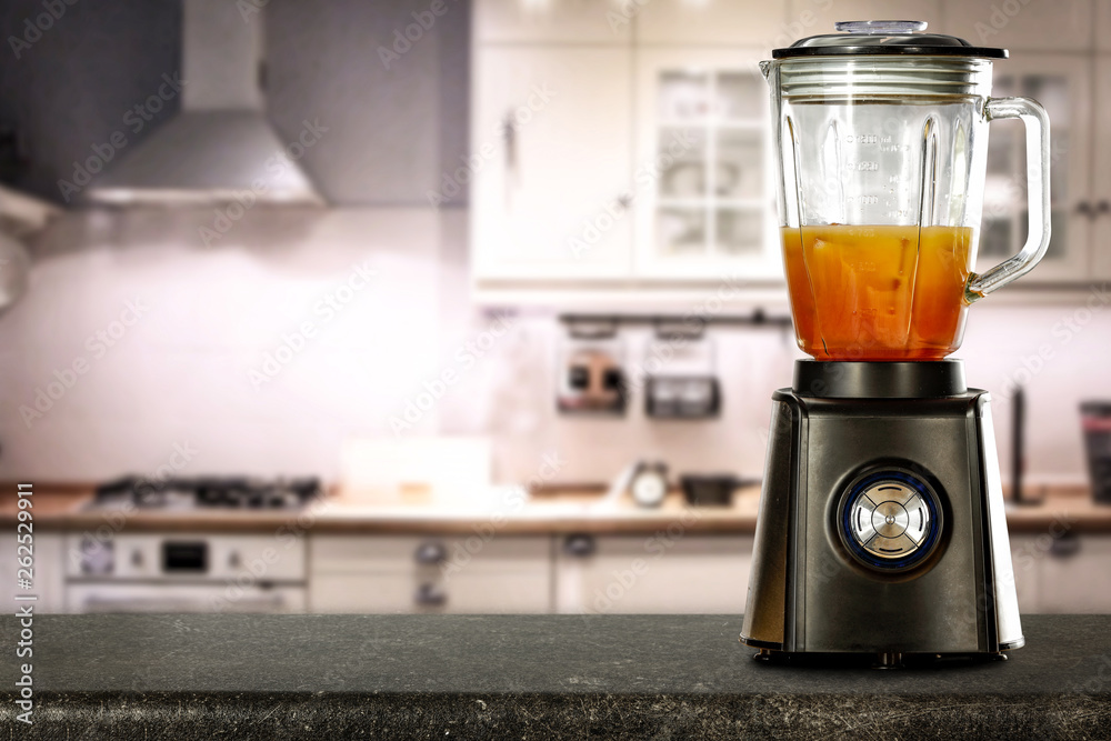 Blender on desk and free space for your decoration Blender on desk and free space for your decoration
