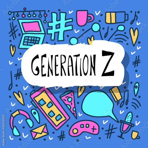 Generation z poster. Vector concept illustration.