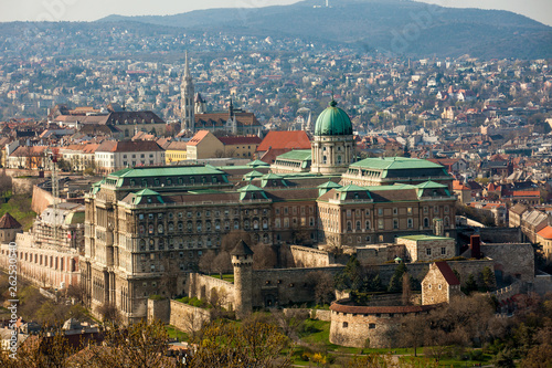 View of the Buda bank of the Budapest city in a beautiful early spring day