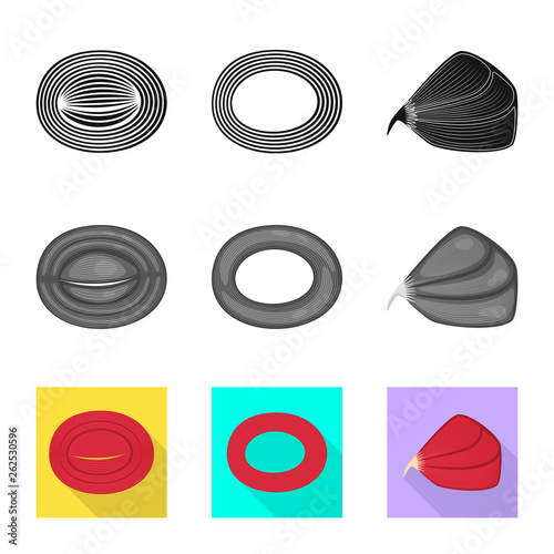 Isolated object of fiber and muscular sign. Set of fiber and body  stock symbol for web.