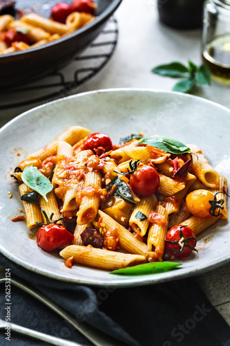 Penne with Homemade Cherry Tomatoes Sauce