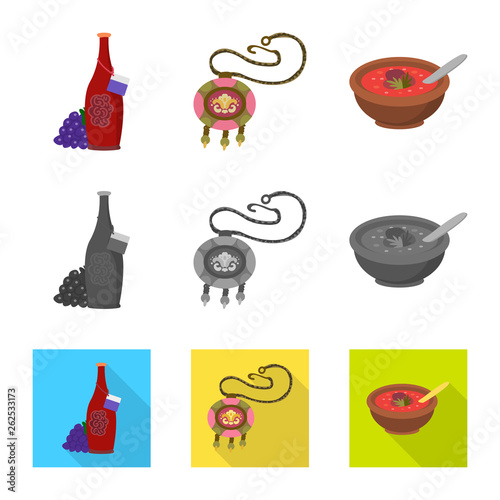 Isolated object of culture and sightseeing logo. Collection of culture and originality vector icon for stock.