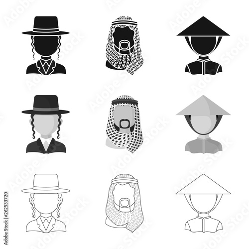 Vector illustration of imitator and resident icon. Collection of imitator and culture stock symbol for web.