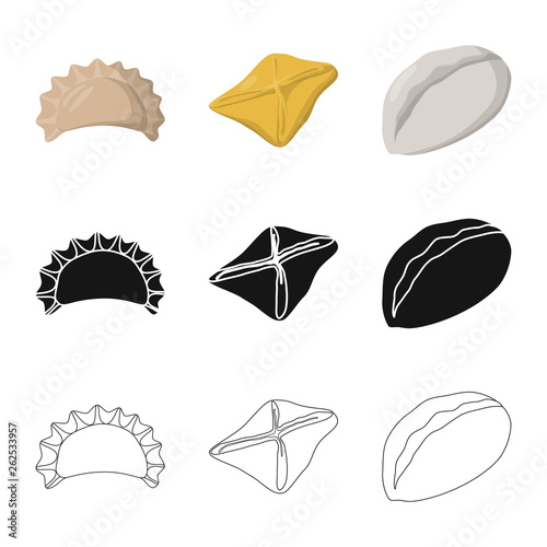 Vector illustration of products  and cooking symbol. Set of products  and appetizer vector icon for stock.