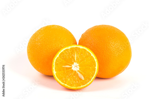 fresh orange on white background