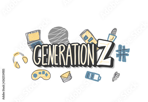 Generation z poster. Vector concept illustration.