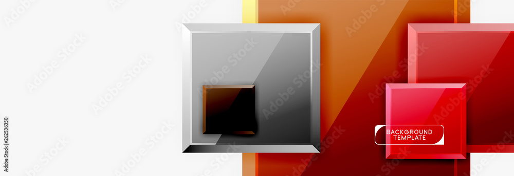 Geometrical design squares abstract banner, glossy shiny effects Geometrical design squares abstract banner, glossy shiny effects
