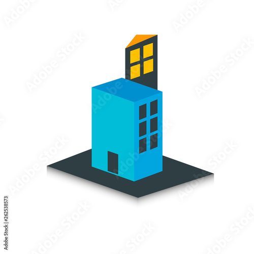 Building Home. Real Estate Design Logo - Vector