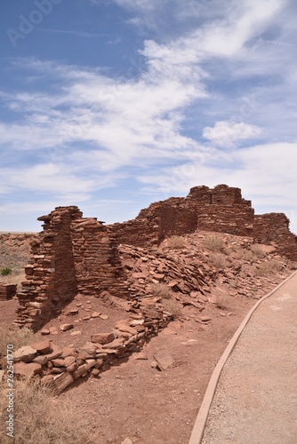 Flagstaff  AZ.  U.S.A. June 5  2018. Wupatki ruins of the Wupatki National Monument. Built circa 1040 to 1100 A.D. by the  Sinagua.  Approximately 100 people called Wupatki home by 1100 A.D. 