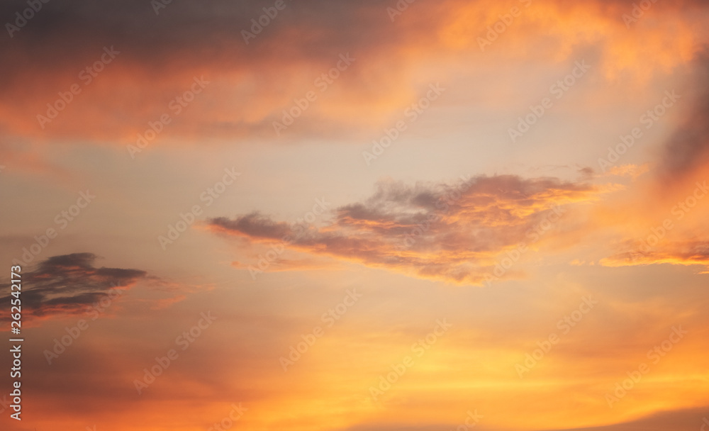 Dramatic sunset and sunrise sky. Golden time cloud and sky.