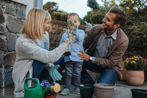 Planting flowers with love