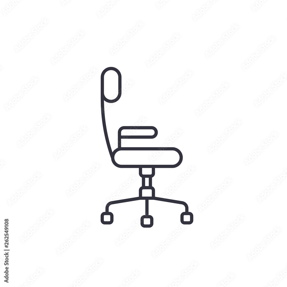 office chair, vector linear icon on white office chair, vector linear icon on white