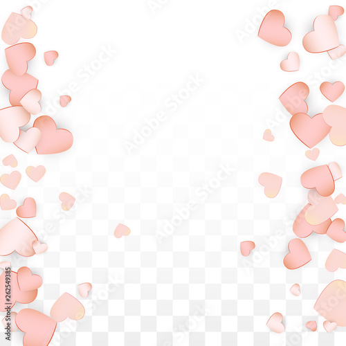 Love Hearts Confetti Falling Background. St. Valentine's Day pattern Romantic Scattered Hearts. Vector Illustration for Cards, Banners, Posters, Flyers for Wedding, Anniversary, Birthday Party, Sales. © Feliche _Vero