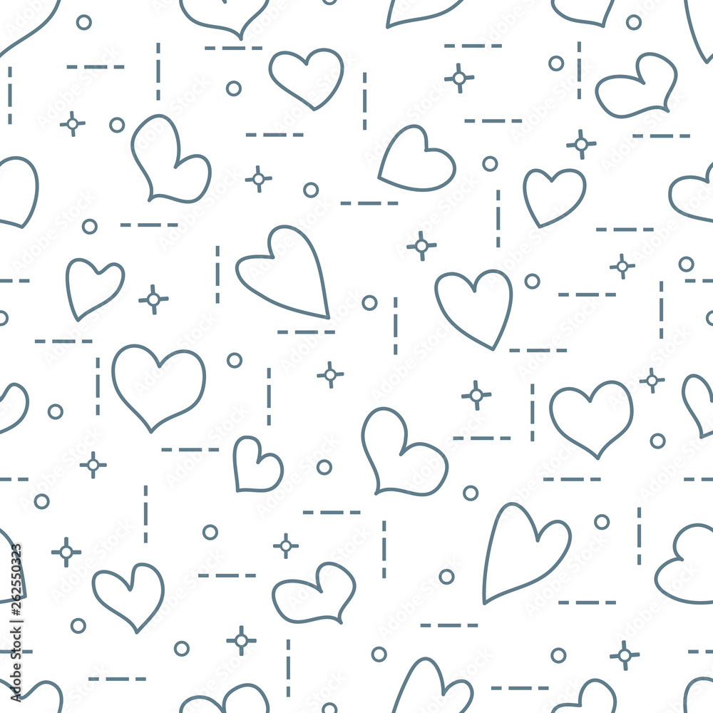 Cute seamless pattern with hearts. Valentine's Cute seamless pattern with hearts. Valentine's