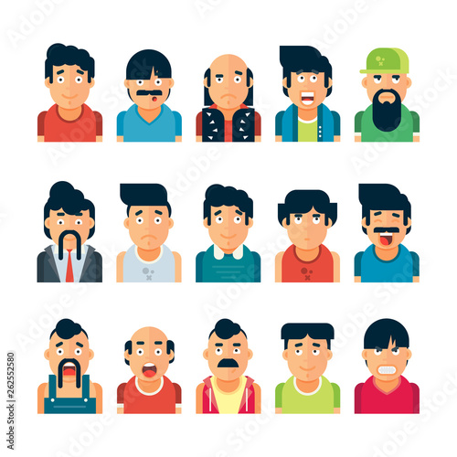 Different types of people in flat style vector