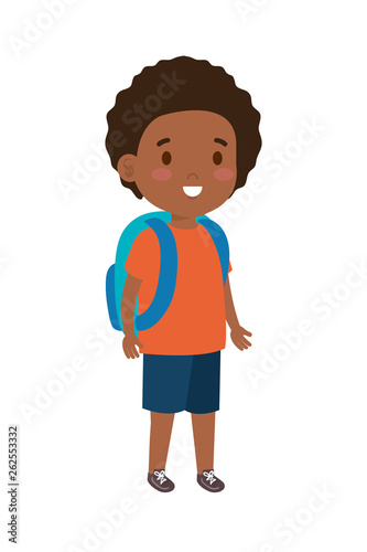 black little student boy