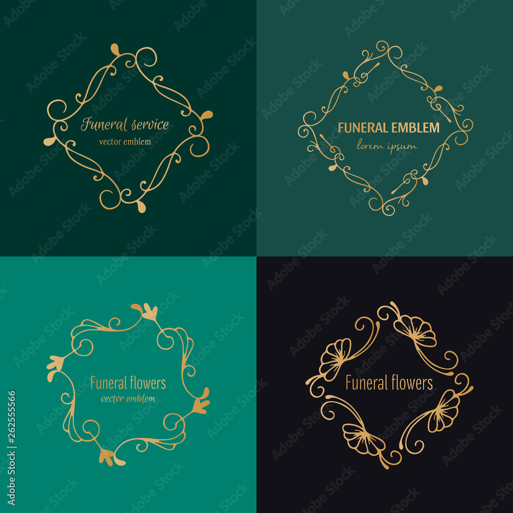 Vector set of ink logo frame isolated on white Vector set of ink logo frame isolated on white