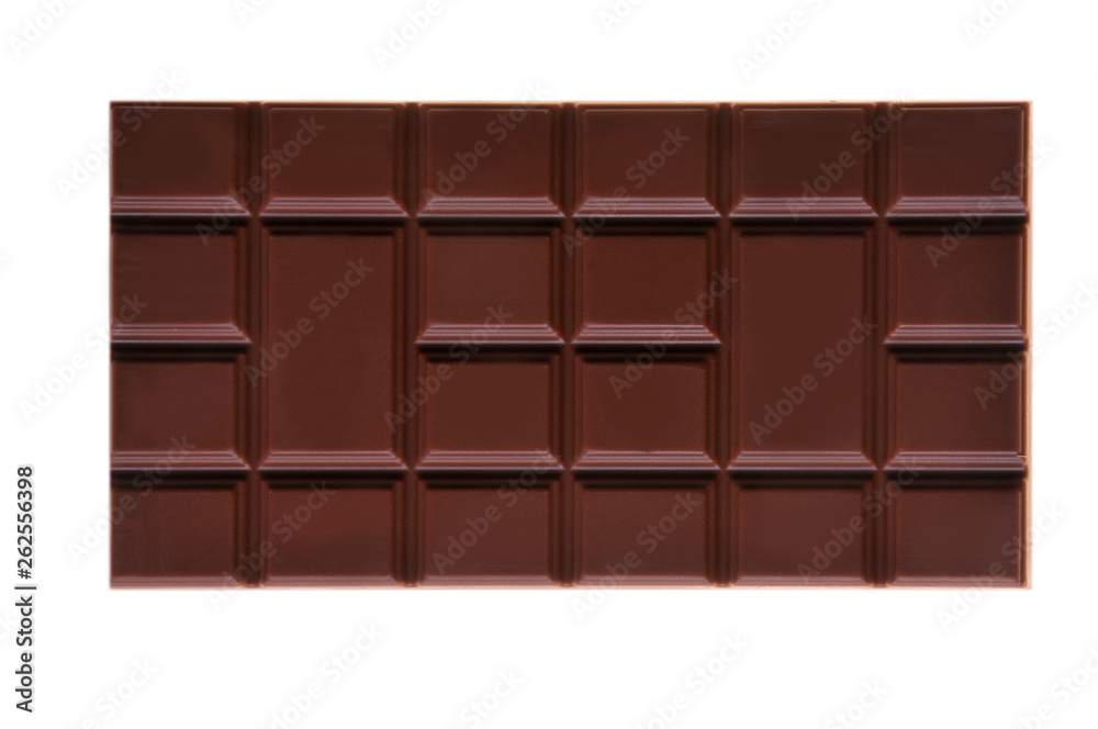 Bar of chocolate on a white background. Close-up Bar of chocolate on a white background. Close-up