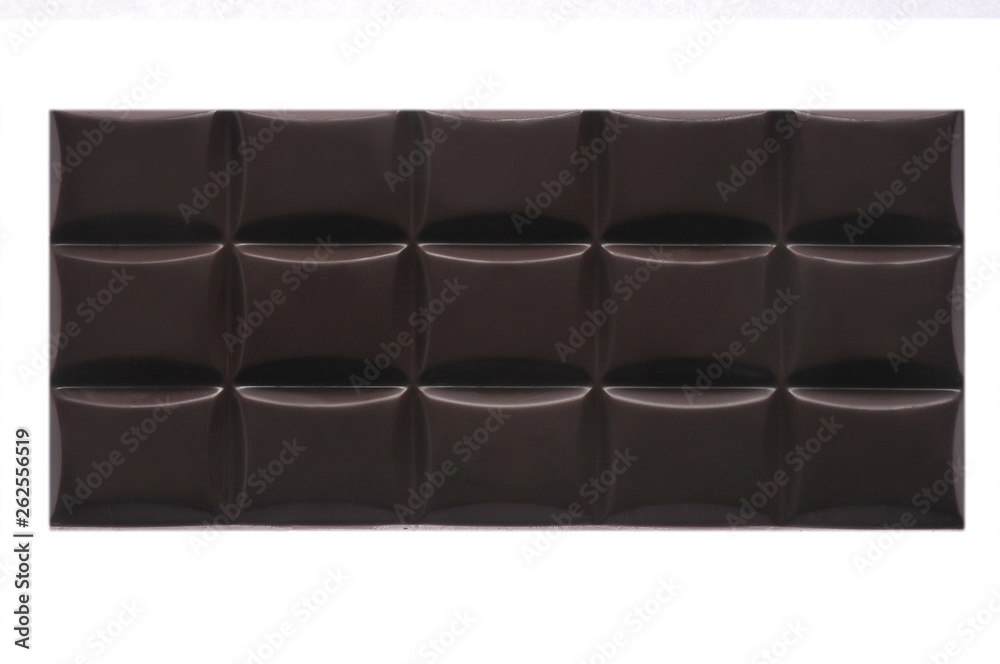 Fototapeta premium Bar of chocolate on a white background. Close-up