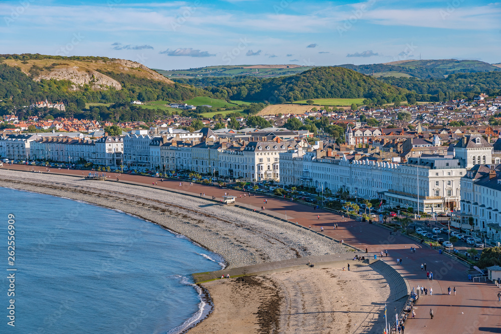 View of Llandudno seaside town and beach