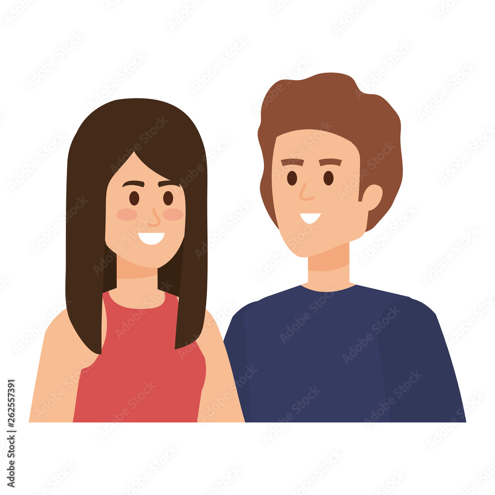 young couple avatars characters young couple avatars characters