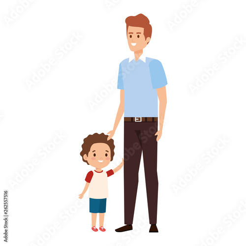 young father with son characters
