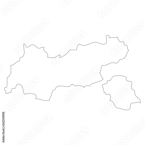 Tirol. Map outline of the Austrian region