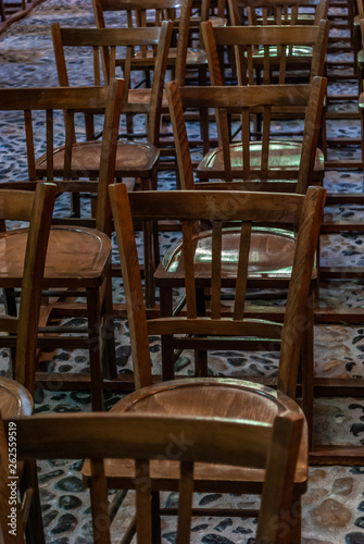 Rows of Chairs in church
