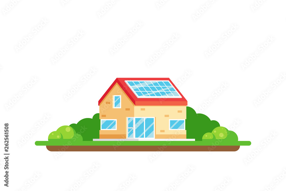 House with solar panel