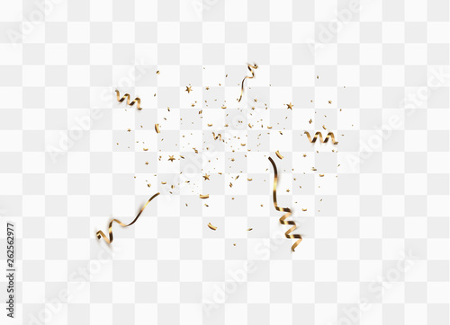 Golden confetti isolated