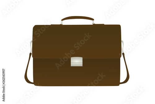 Brown briefcase. vector illustration