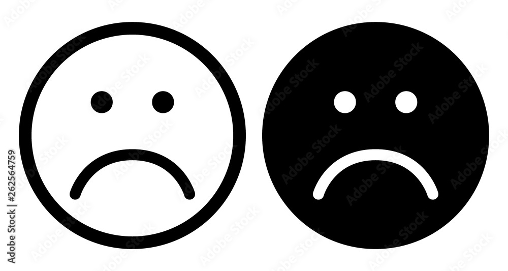 Fototapeta premium Sad face icons. Unhappy face symbols.
