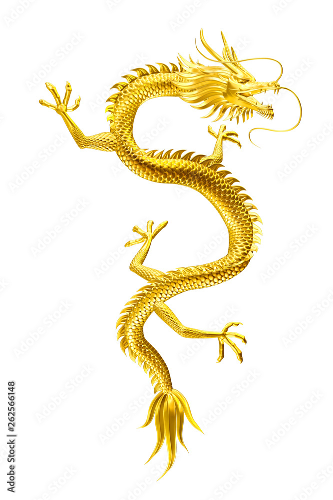 Fototapeta Golden Dragon lucky leader come to you with family and friends.