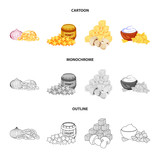 Vector design of taste and seasonin sign. Set of taste and organic   stock vector illustration.