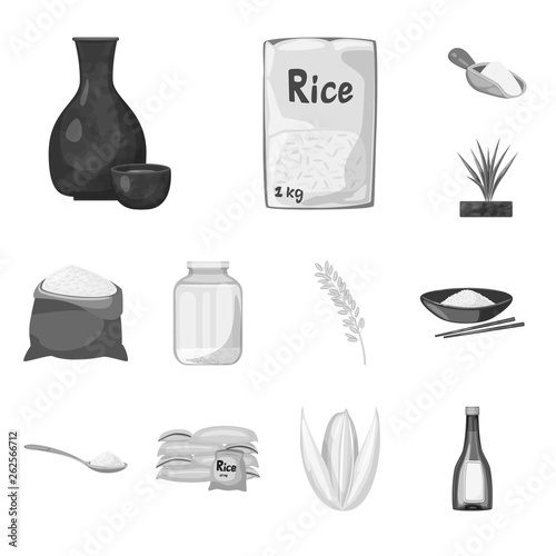 Vector design of food and organic sign. Set of food and agricultural stock vector illustration.