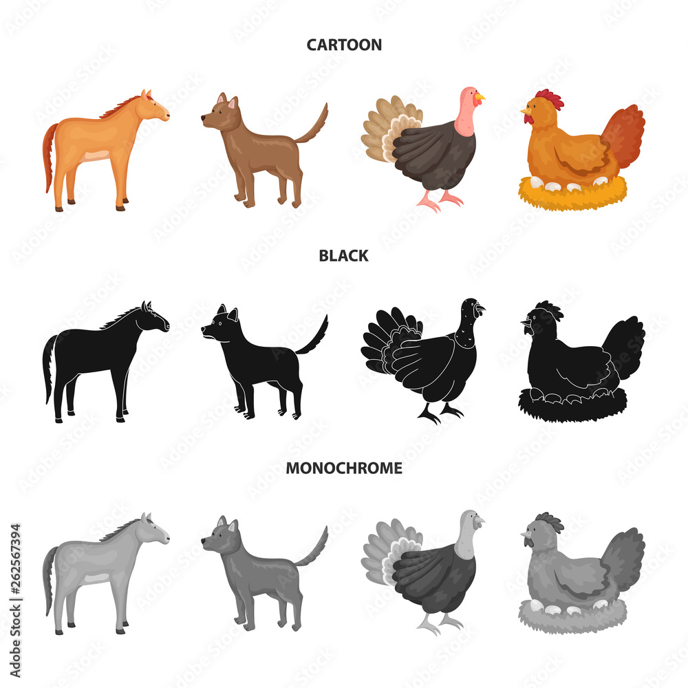 Obraz premium Vector illustration of breeding and kitchen logo. Set of breeding and organic stock symbol for web.