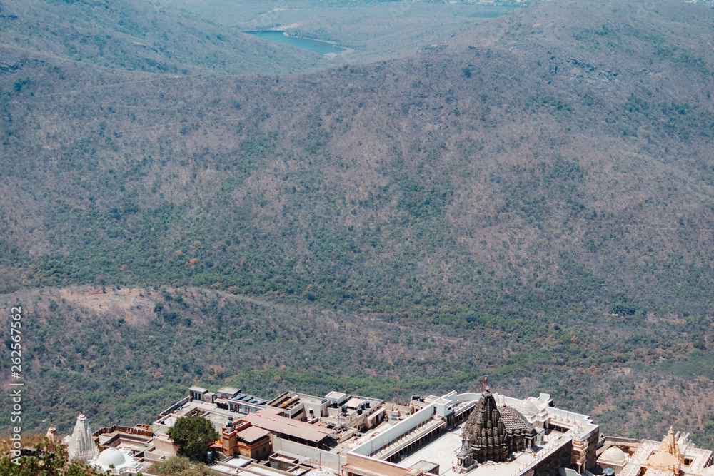 Foto de Aerial view of the Neminath Jain Temple at top of the Mount