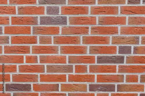 Red Brick Wall Texture. Full Background View.