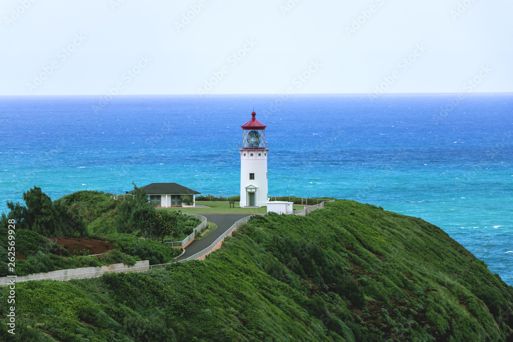 Lighthouse with Blue Ocean in Background 