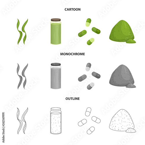 Isolated object of protein and sea logo. Set of protein and natural vector icon for stock.