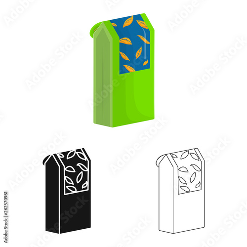 Isolated object of box and tea sign. Collection of box and homeopathy stock symbol for web.