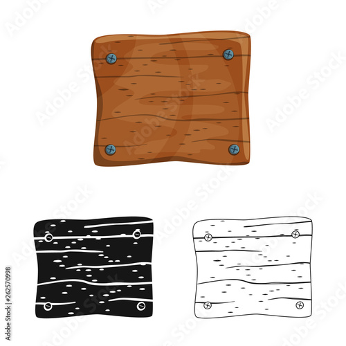 Vector design of board and plywood  logo. Collection of board and nails vector icon for stock.