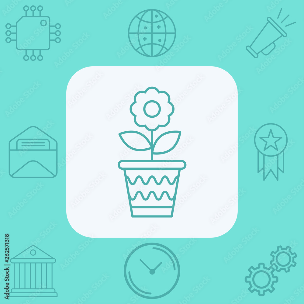 Flower pot vector icon sign symbol Flower pot vector icon sign symbol