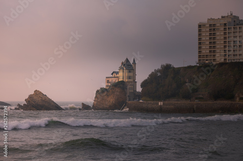 City of Biarritz with its beautiful coast and the old sea port  at the North Basque Country. 