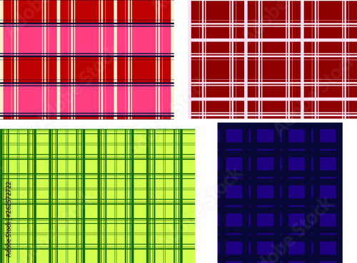 set of seamless flannel patterns