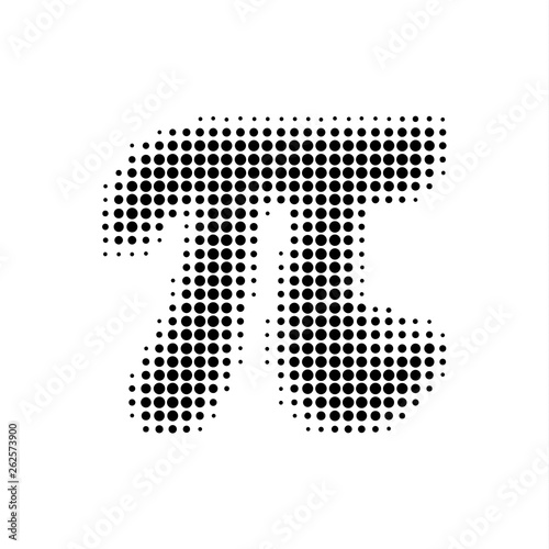 Vector sign Pi Halftone effect