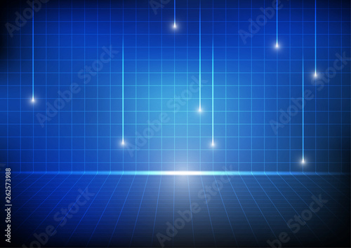 Vector   Grid network on blue background